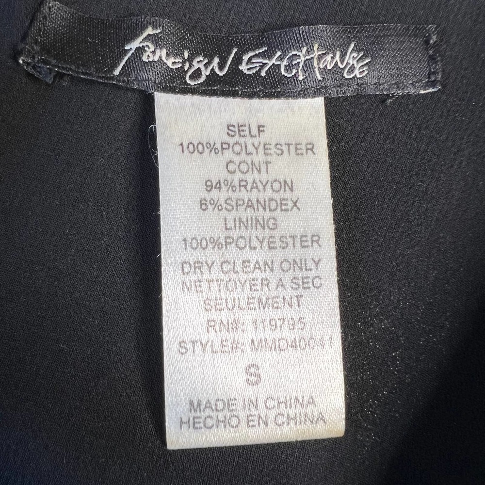 Foreign Exchange Women's Dress Mini Black Embellished Detail Side Zipper Size S - Picture 3 of 10